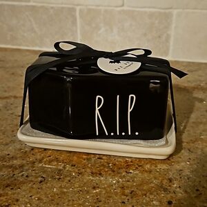 Rae Dunn Coffin RIP Butter Dish